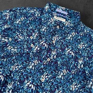 Tommy Bahama Shirt Men Blue Siesta Key Long Sleeves Stretch Pocket Button Down